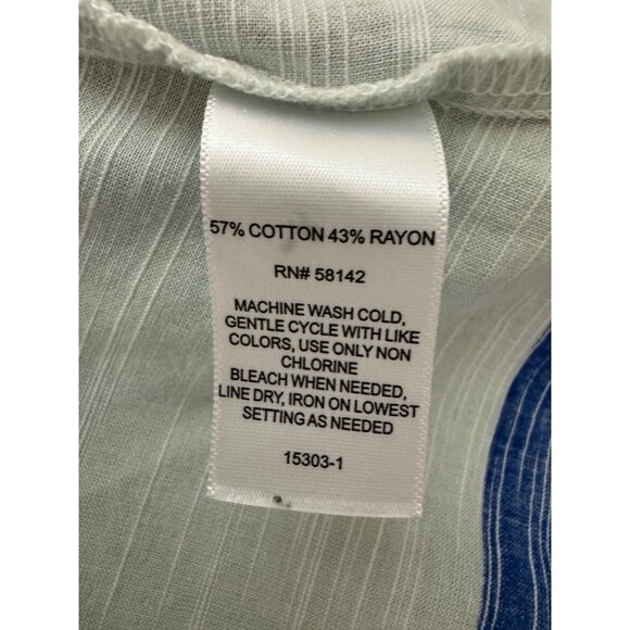 Liz Claiborne Blue Striped Collared Sleeveless Dress Long Top Size 20W 2X Plus - Picture 4 of 6